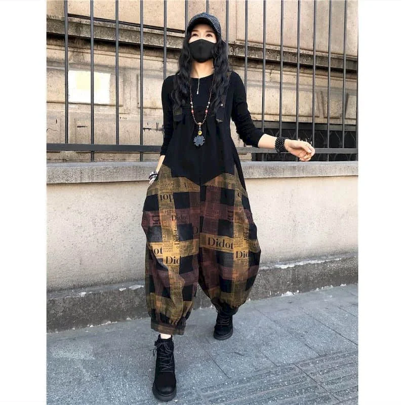 Denim Jumpsuits for Women Oversized Korean Style Harajuku Baggy Pants One Piece Outfit Women Rompers Casual Vintage Playsuits