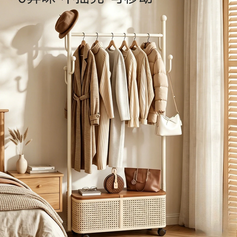 Movable coat rack Floor-to-ceiling bedroom hanger Secondary net shelf Light luxury room simple 2026 new model