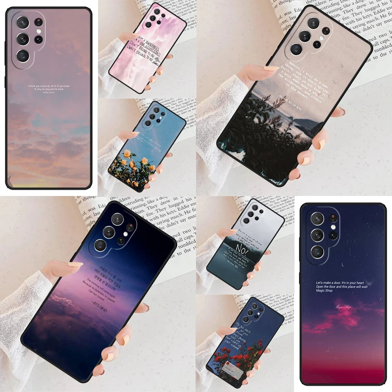 جماليات الأغاني كلمات الجمالية قضية الهاتف لسامسونج غالاكسي S24 S25 S23 S22 S21 نوت 10 20 برو S20 زائد FE الترا لايت غطاء #1