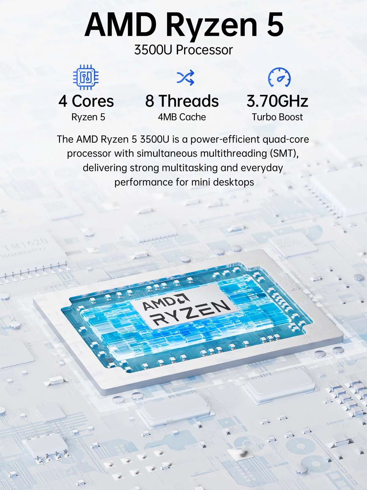 كمبيوتر صغير GMKtec G10 AMD Ryzen 5 3500U 16GB DDR4 500GB SSD NVME Wifi5 BT5.0 Windows 11 شاشة ثلاثية لسطح المكتب لتقوم بها بنفسك كمبيوتر ألعاب