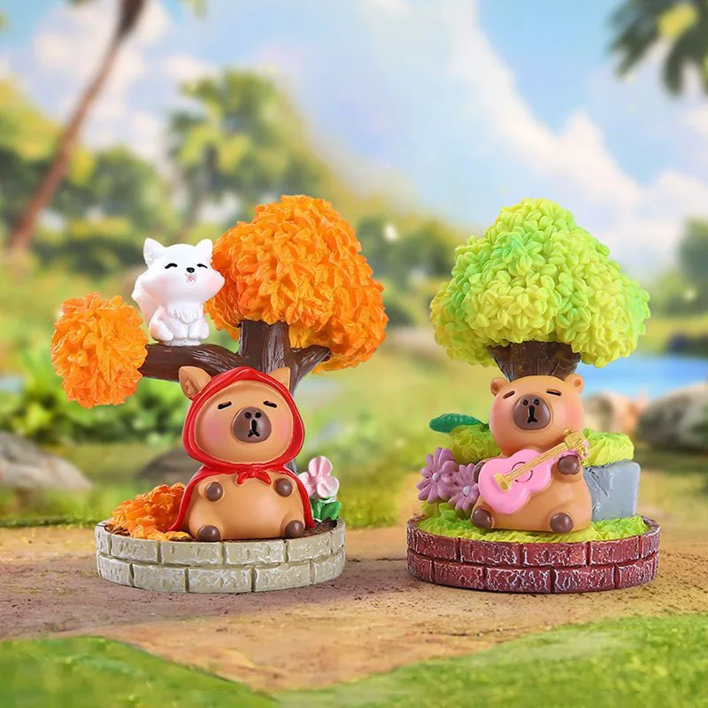 Capybara Jungle Time Blind Box Figurine unique, figurine d'animal mignonne, jouet de collection, boîte mystère, décoration, ornement de bureau, kawaii