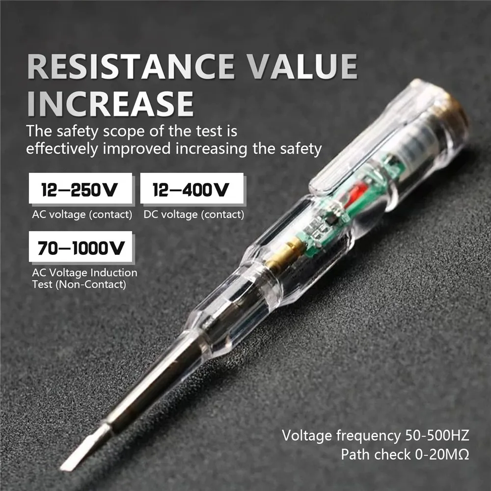 Intelligent Voltage Tester Pen 24/70-250V Induction Power Detector Pen Electrical Screwdriver Indicator Circuit Tester