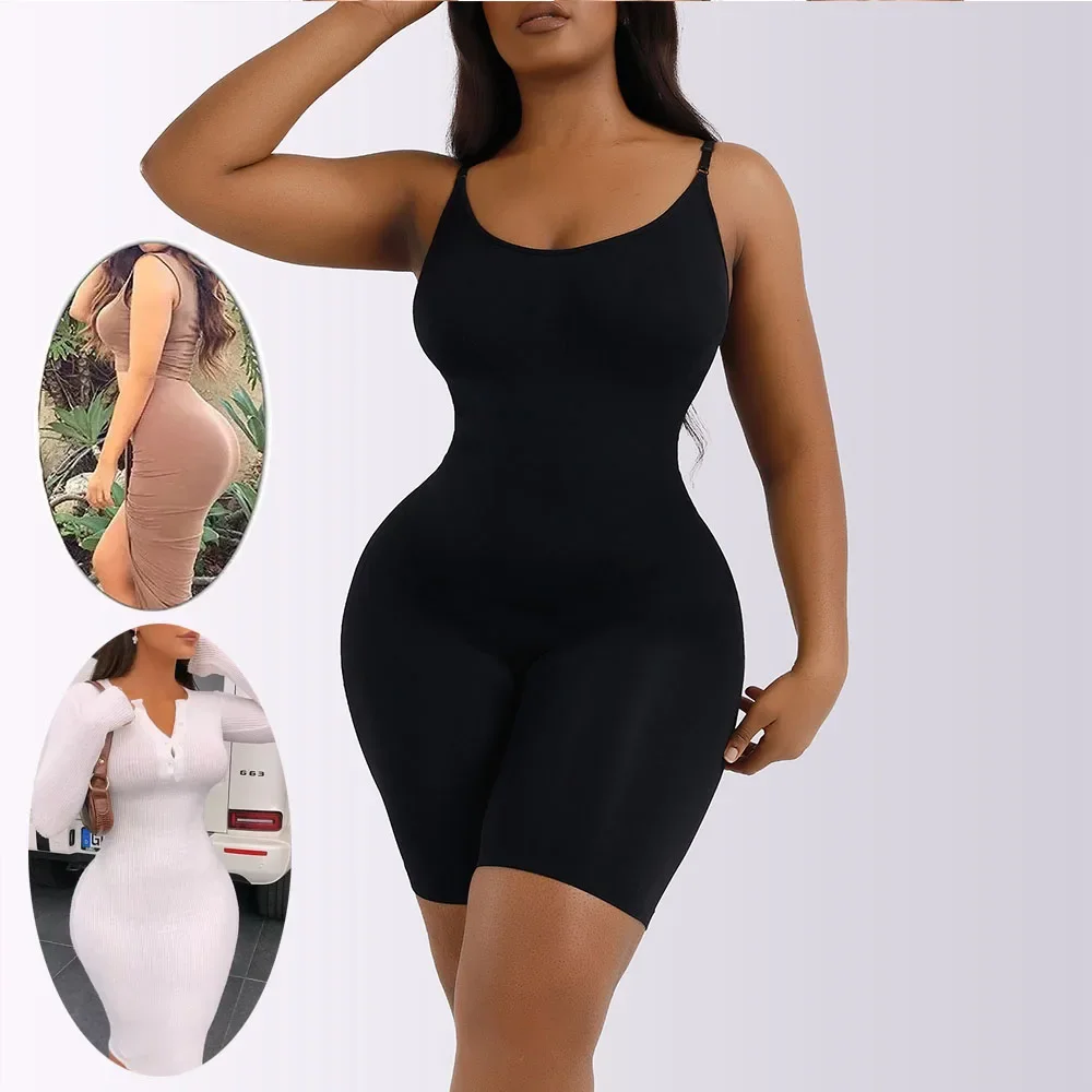 Bodysuit shapewear corpo inteiro para mulheres, controle de barriga, sem costura, treinador de cintura firme