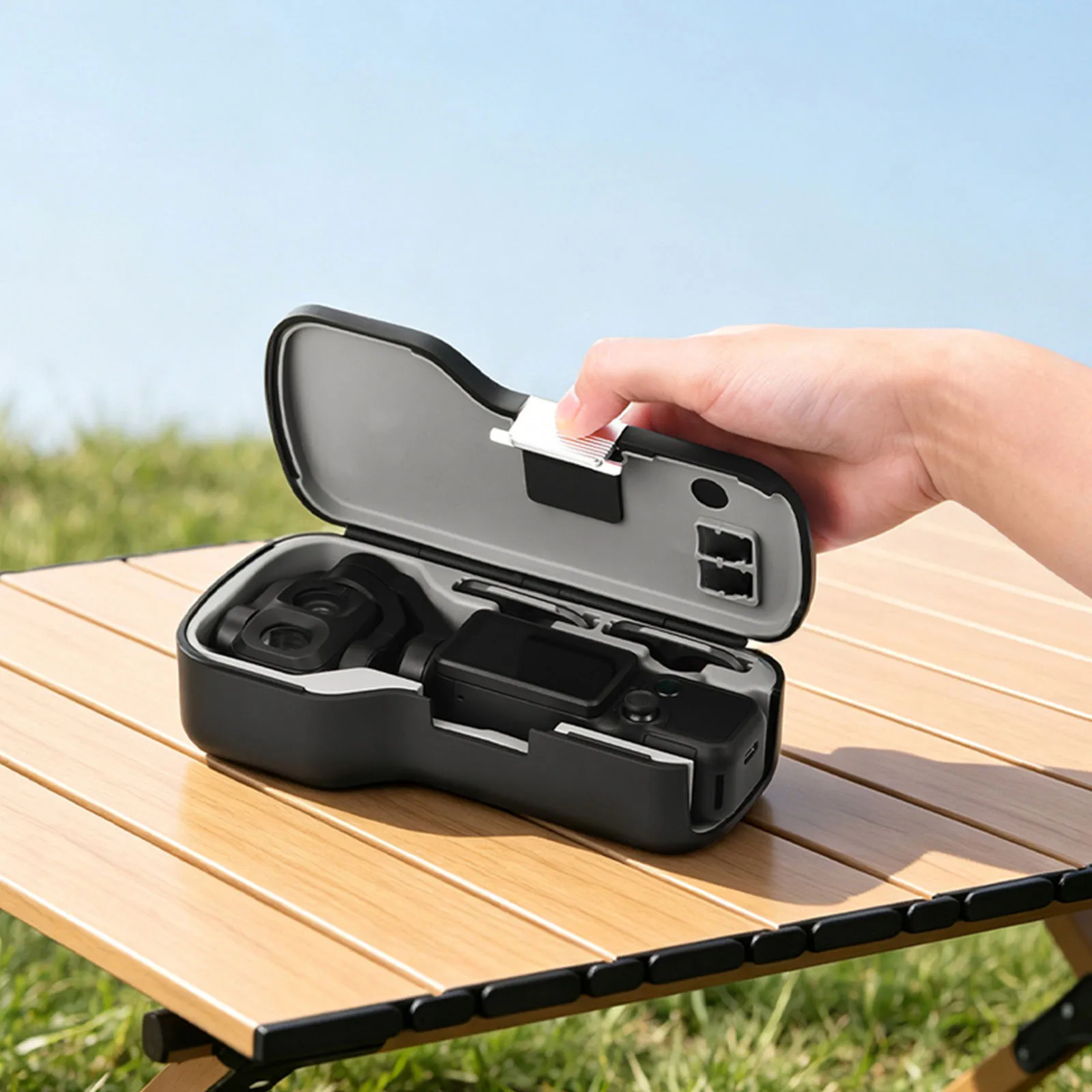 Hard Case for DJI Pocket 4 Pro Protective Shell Storage Box with Filter Lens Screen Guard Compartment Wrist Strap Anti-Scratch