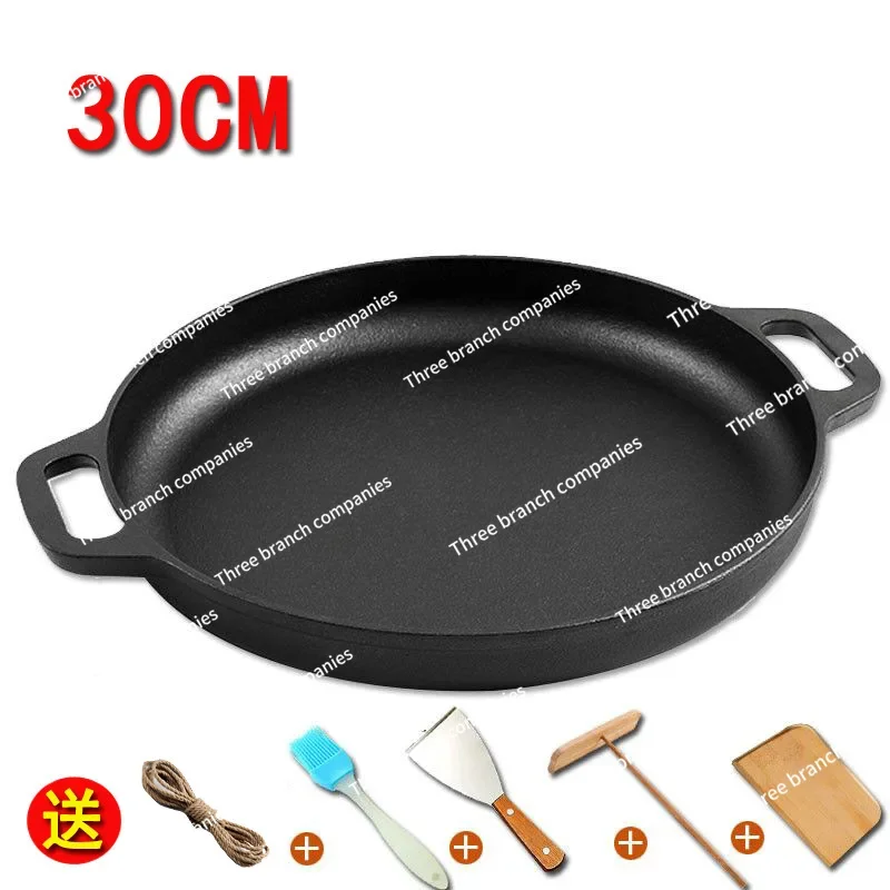 

Thick Cast Iron Pancake Maker Uncoated Griddle Cast Iron Chopsticks Binaural Pan Scallion Pancake Pig Iron Non-Stick Pan