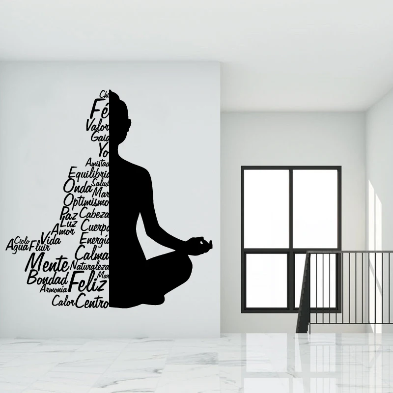 

Yoga Personality Slogan Wall Stickers Meditation Yoga Studio Clubhouse Beauty Salon Spa Yoga Room Home Fashion Decoration Decal