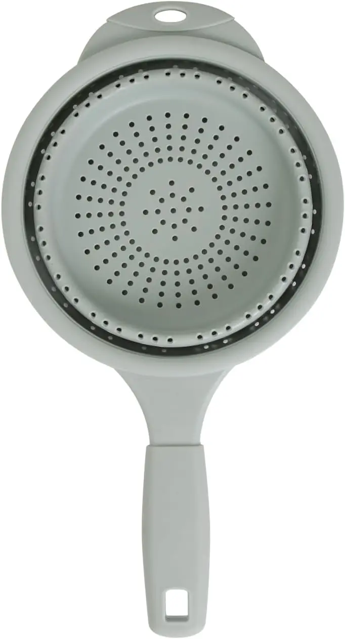 

8" Collapsible Silicone Strainer in Sage, Kitchen Strainer with Handles, 7.2 Cup Capacity | BPA-Free, Heat-Resistant, Space-Sav