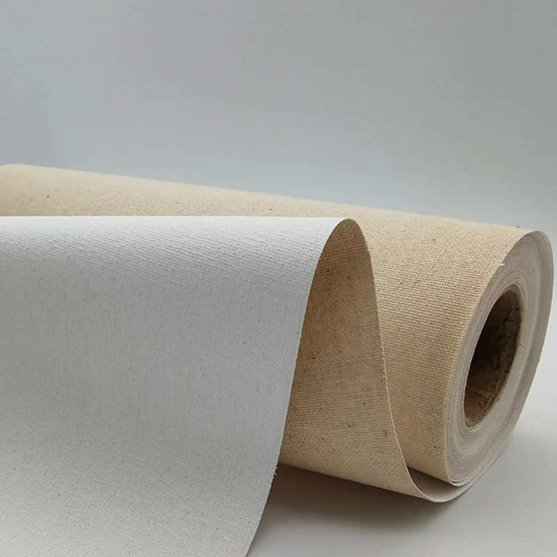 100% Linen Blend Canvas Roll, 5 Meters (16.4 Ft) Long, Blank Canvas for Painting, Acid-Free, Ideal for Oil, Acrylic, Art Project