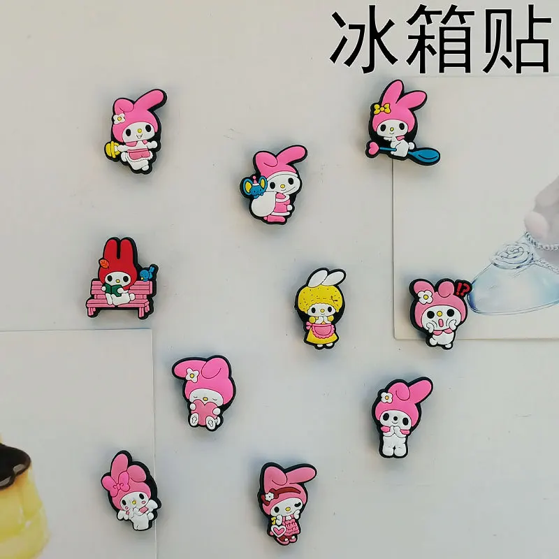

50Pcs/Lot Cartoon My Melody Drawing Board Mini Refrigerator Home Decoration Sticker Magnets Fridge Souvenir Whiteboard Magnets