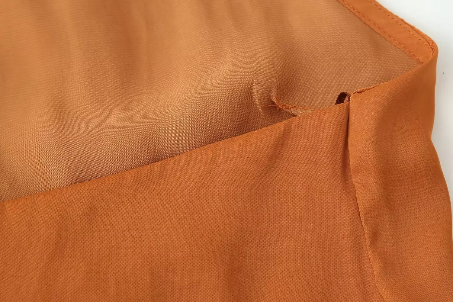 Nlzgmsj 2026 Sommer Damen Orange Neckholder-Bluse Ärmellos mit Überkreuz-Drapierung Rückenfreies Crop-Top – Detail 9