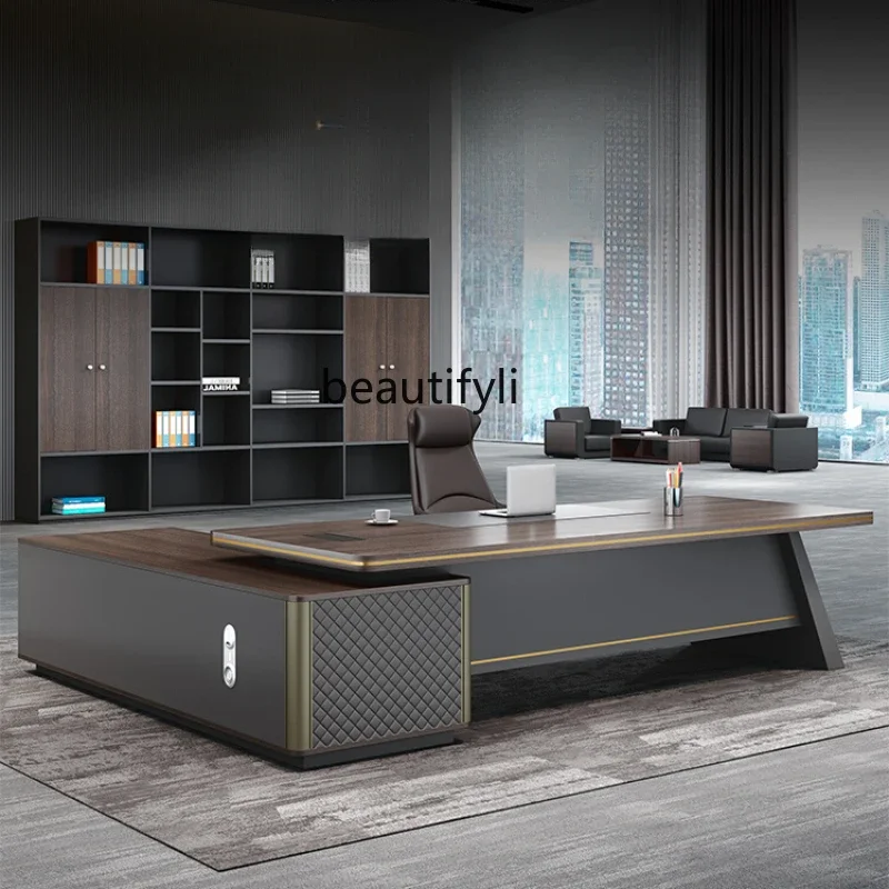 

Light Luxury and Simplicity Modern Office Table and Chair Combination Manager Office Desk for Boss Executive Desk Design Desk