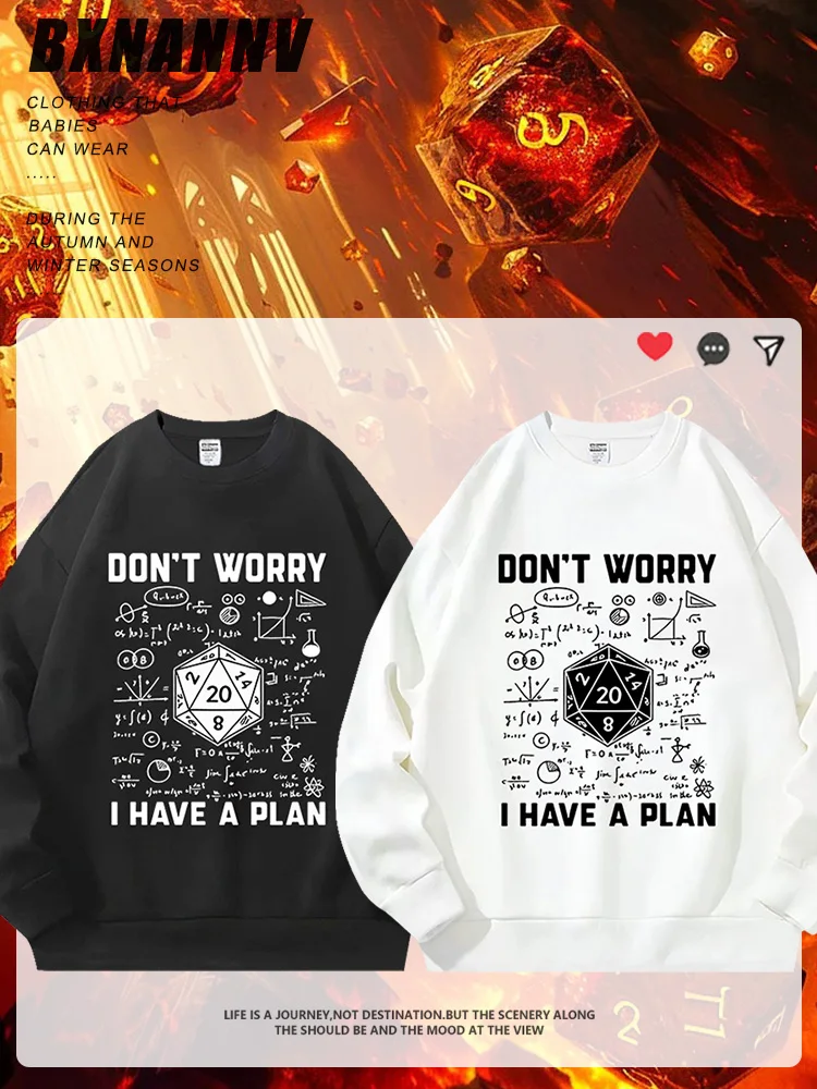 

Мужская толстовка с узором в виде кубиков D20, свободного кроя, с круглым вырезом, осенне-зимняя, из смесового хлопка и полиэстера, удобная молодежная модная верхняя одежда