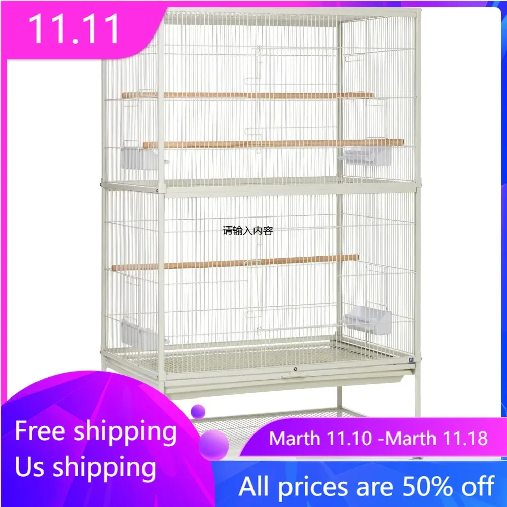 Pet Supplies Forged Iron Flying Cage with Brackets, Pet Big Bird Cage, Metal Cage Standing Bird Cage