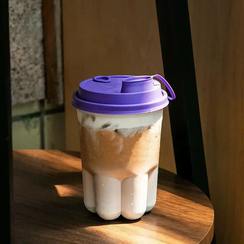 50 Set Cute Cat Paw Style Cold Drink Cup Disposable High Transparency Plastic