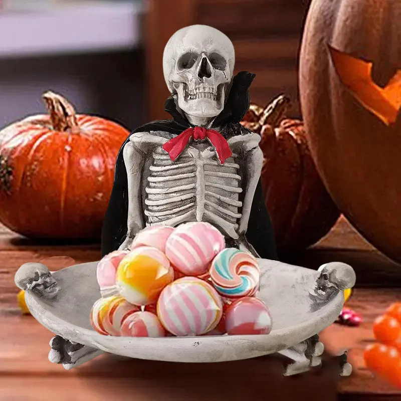 Halloween Gift Dark Cloak Skull Tray Craftsmanship Ornament