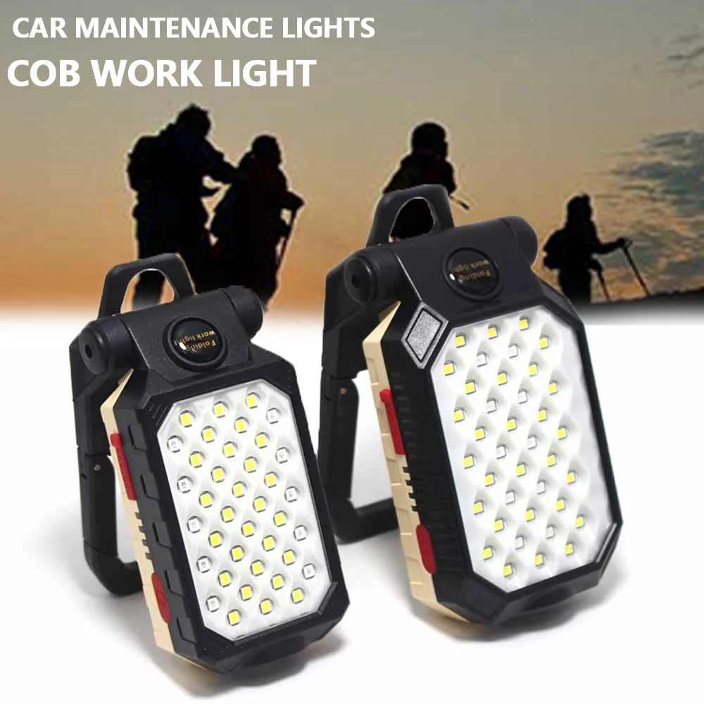 

Portable COB Work Light USB Rechargeable Emergency Repair Light Mobile Light Source Flashlight Built-in Battery with Tail Magnet