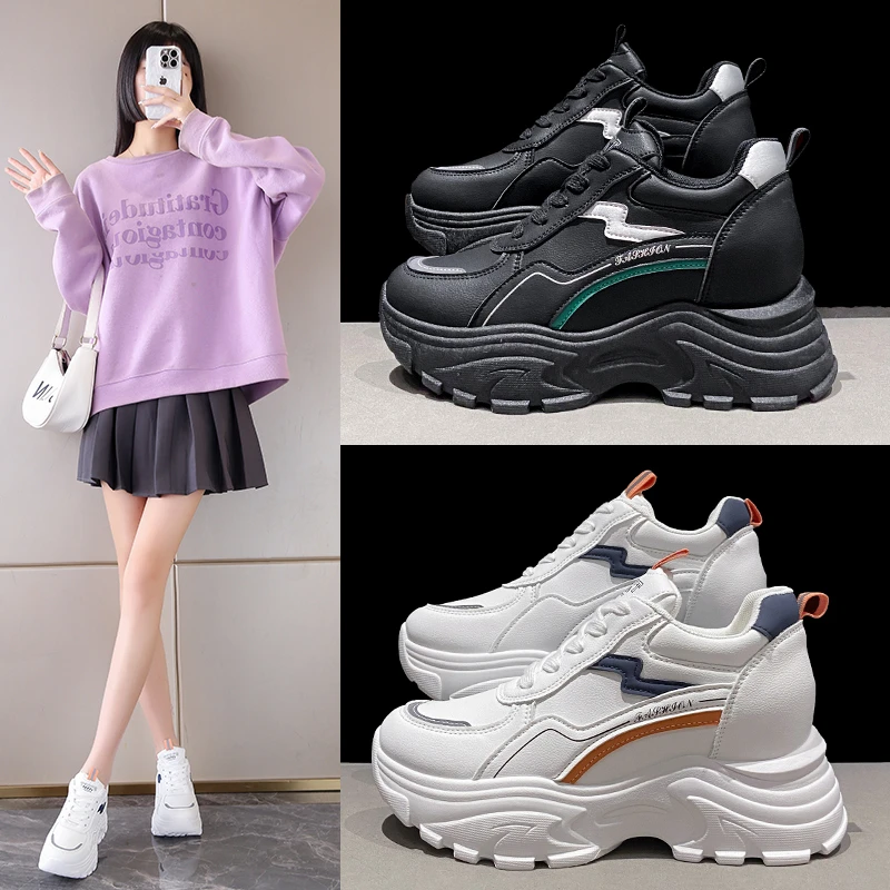 

Heightened Dad Shoes for Women 2024 Spring New Versatile Casual Sports Shoes Small and Thick Sole Breathable Little White Shoes