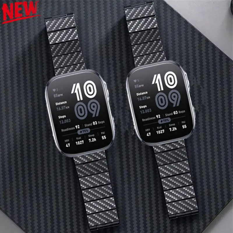 Carbon Fiber Band For Amazfit Bip 5 6/Bip 5 Unity Bip 3/3pro Bracelet For Amazfit Active /Active 2 GTS GTR Balance/Balance 2