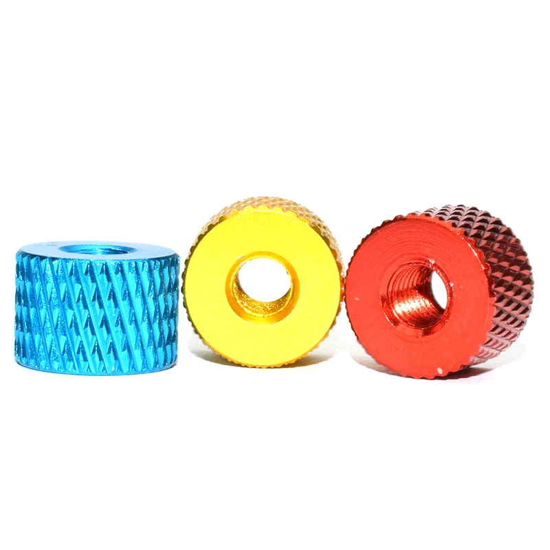 M5 Extra Thick Knurled Thumb Nuts , 6061 Aluminum Alloy Adjustment Nuts, 11 Colors, Hardware Parts for Inspection Equipment