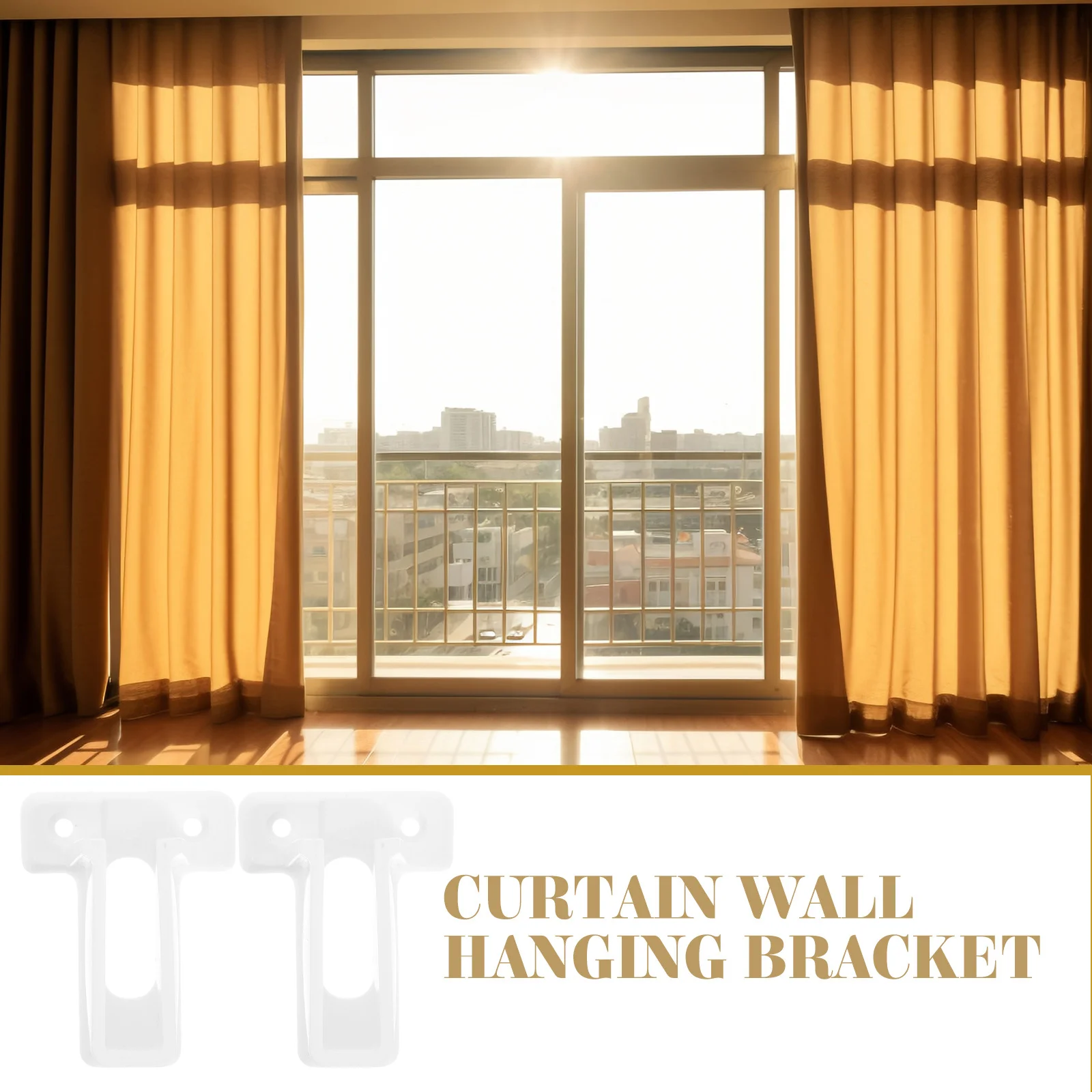

2Pcs Plastic Curtain Rod Holders Versatile Wall Mount Brackets Stable Support for Closets Shelves Wire Shelf Clips Accessories