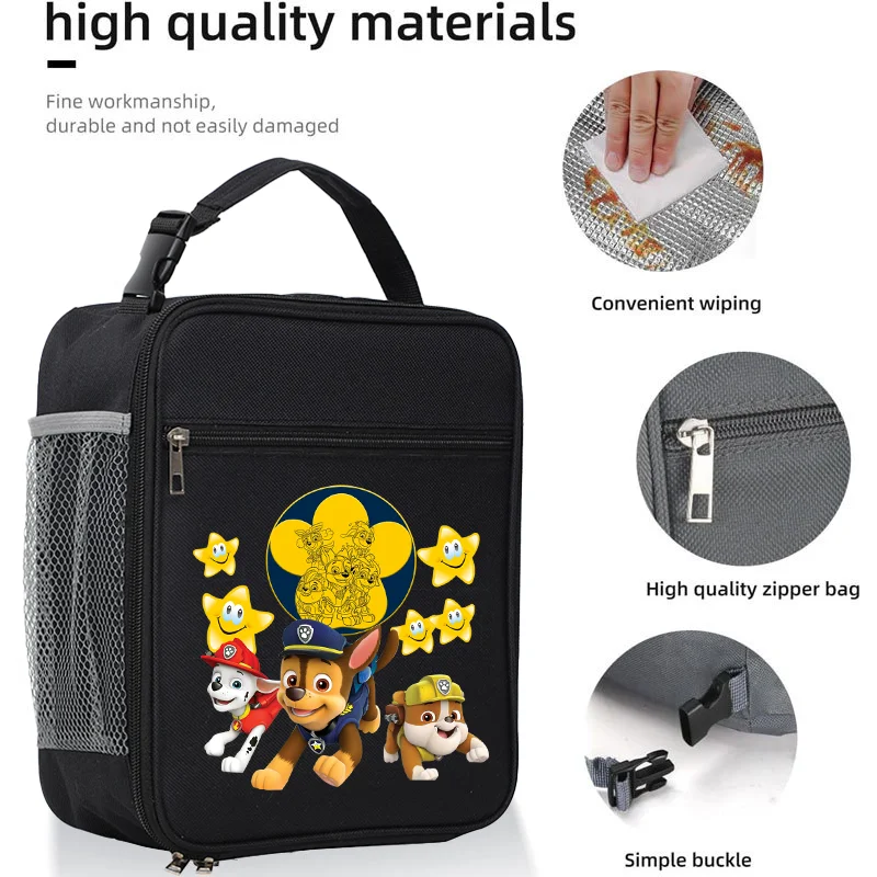 

Paw Patrol Lunch Bag Cute Cartoon Chase Skye Waterproof Portable Insulated Lunch Box Bento Bags Thickened Ice Pack Kids Gift Hot