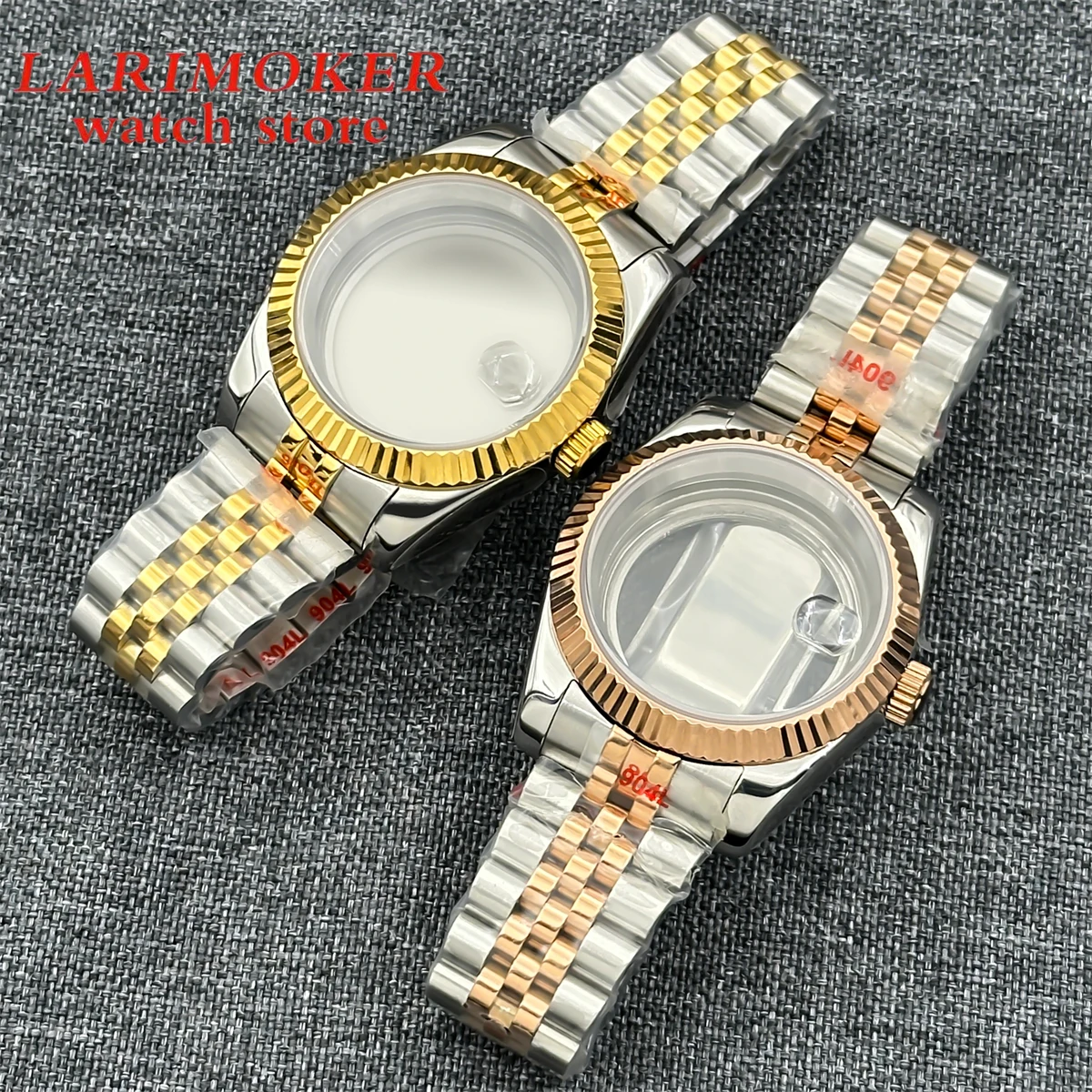 36mm 39mm Silver Gold Rose Gold 2-Tone Grooved Case Sapphire Glass Is Suitable for NH35 NH36 NH34 ETA2824 PT5000 Movements