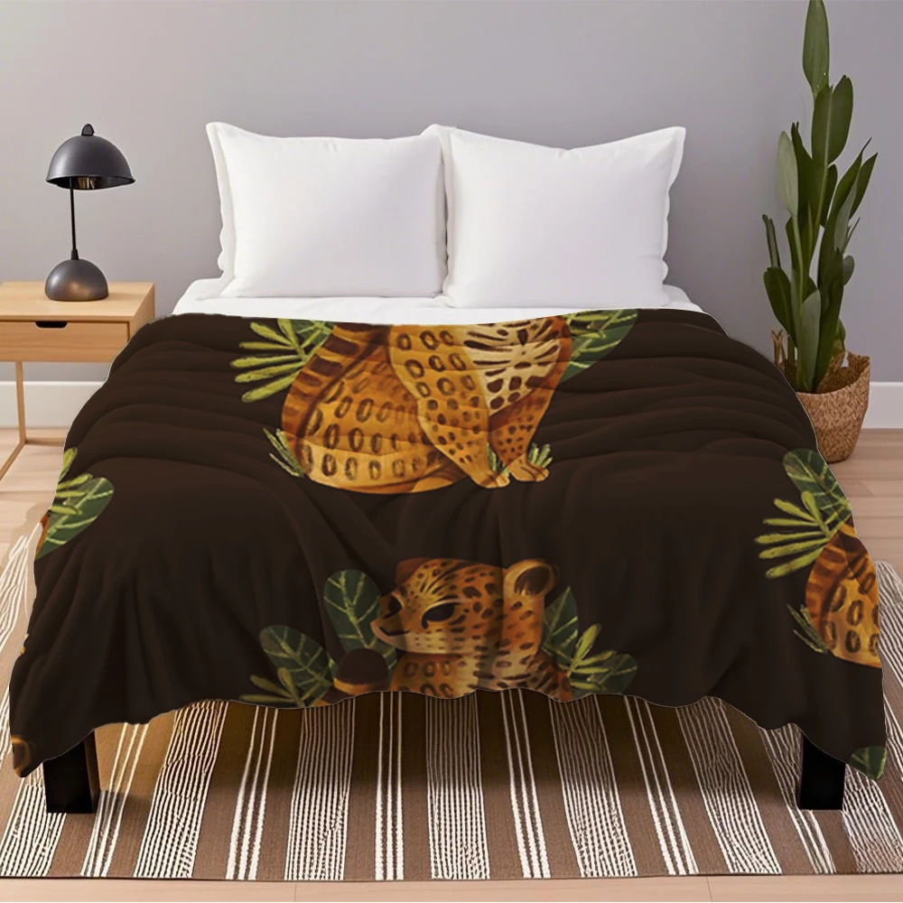

Year-Round Use Flannel Bed Blanket Jaguar Throw Throw Blanket Abstract Design Moisture-Wicking Blankets For Campers Office