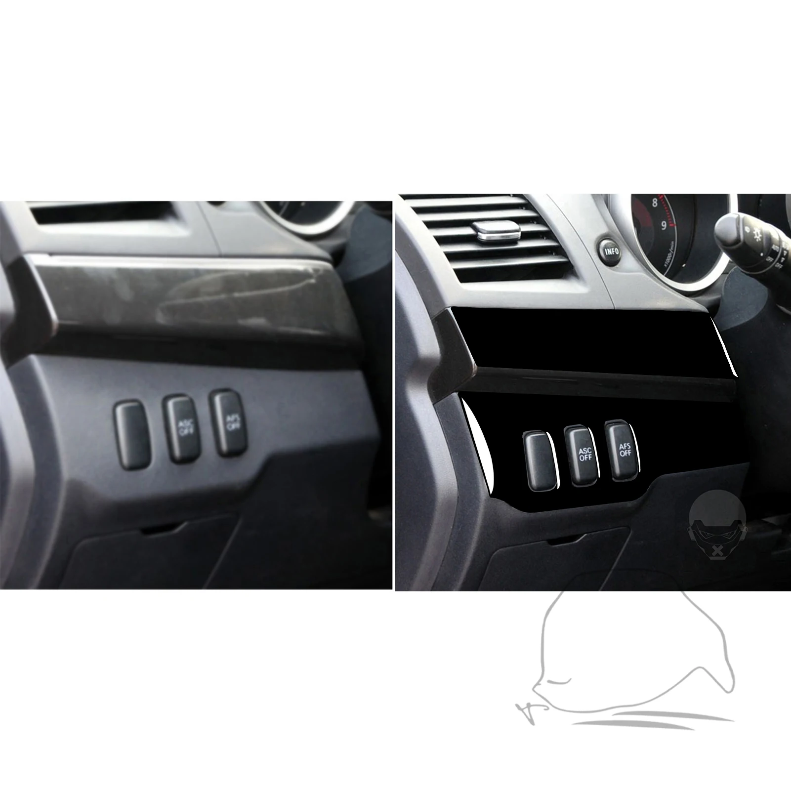 Carbon Fiber For Mitsubishi Lancer EVO 2008-2015Car Headlamp Control Switch Trim Customizable Car Sticker Interior Accessories