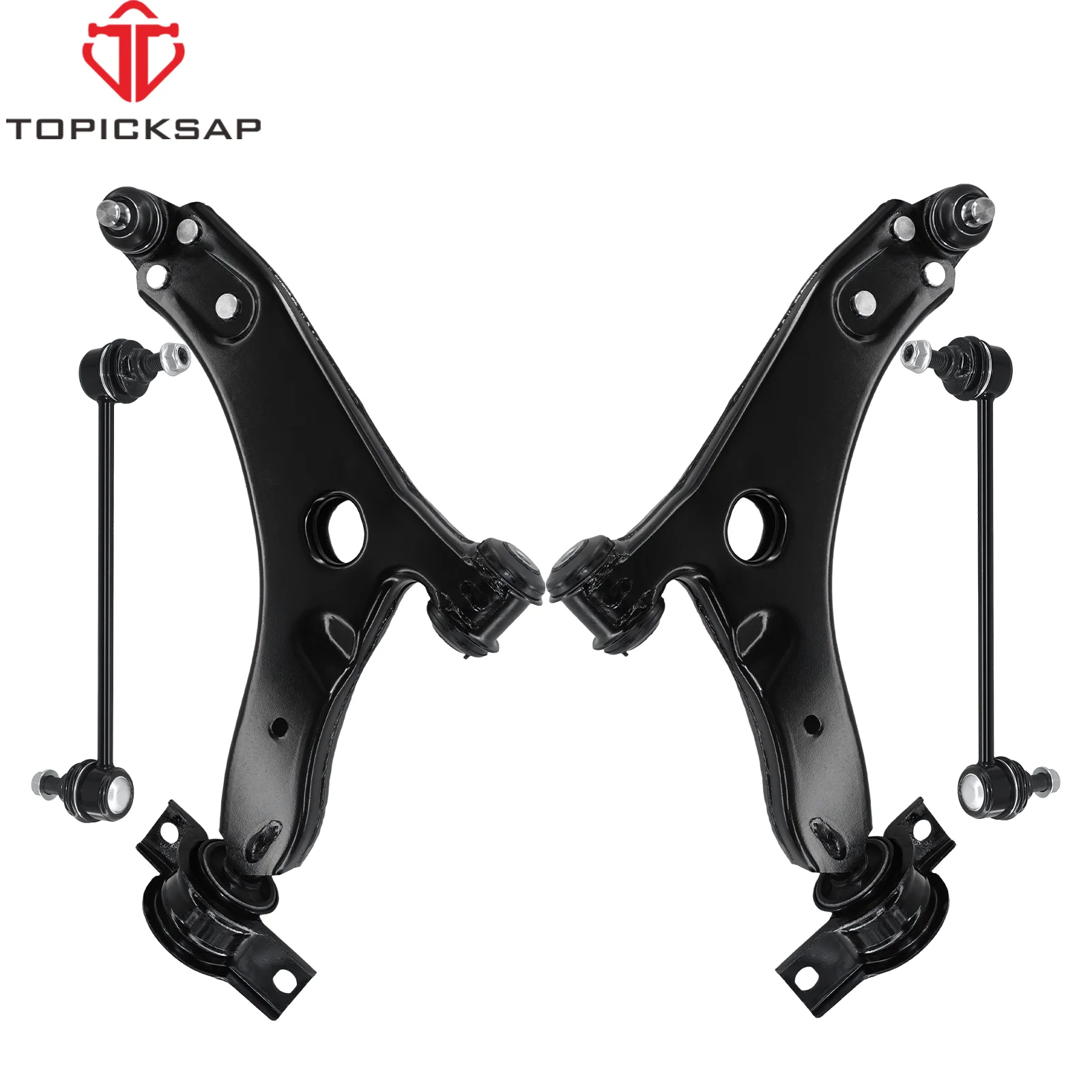 TOPICKSAP 4PCS Front Lower Control Arms And Ball Joints Sway Bar End Link for Ford Focus 2004 2005 2006 2007-2010