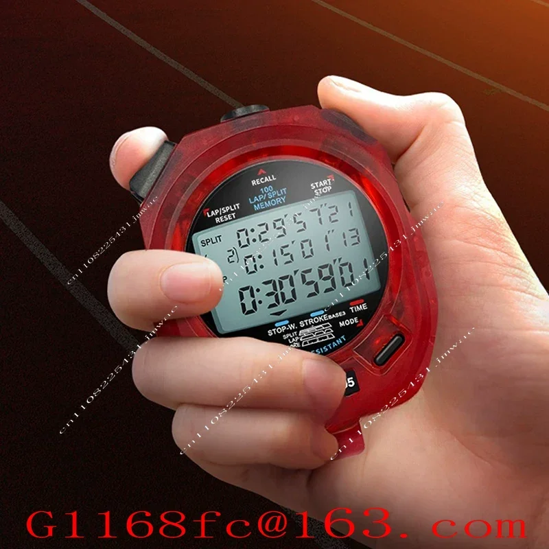 DT495 100 Track Three Row Display Multi Functional Stopwatch Coach Referee Sports Stopwatch