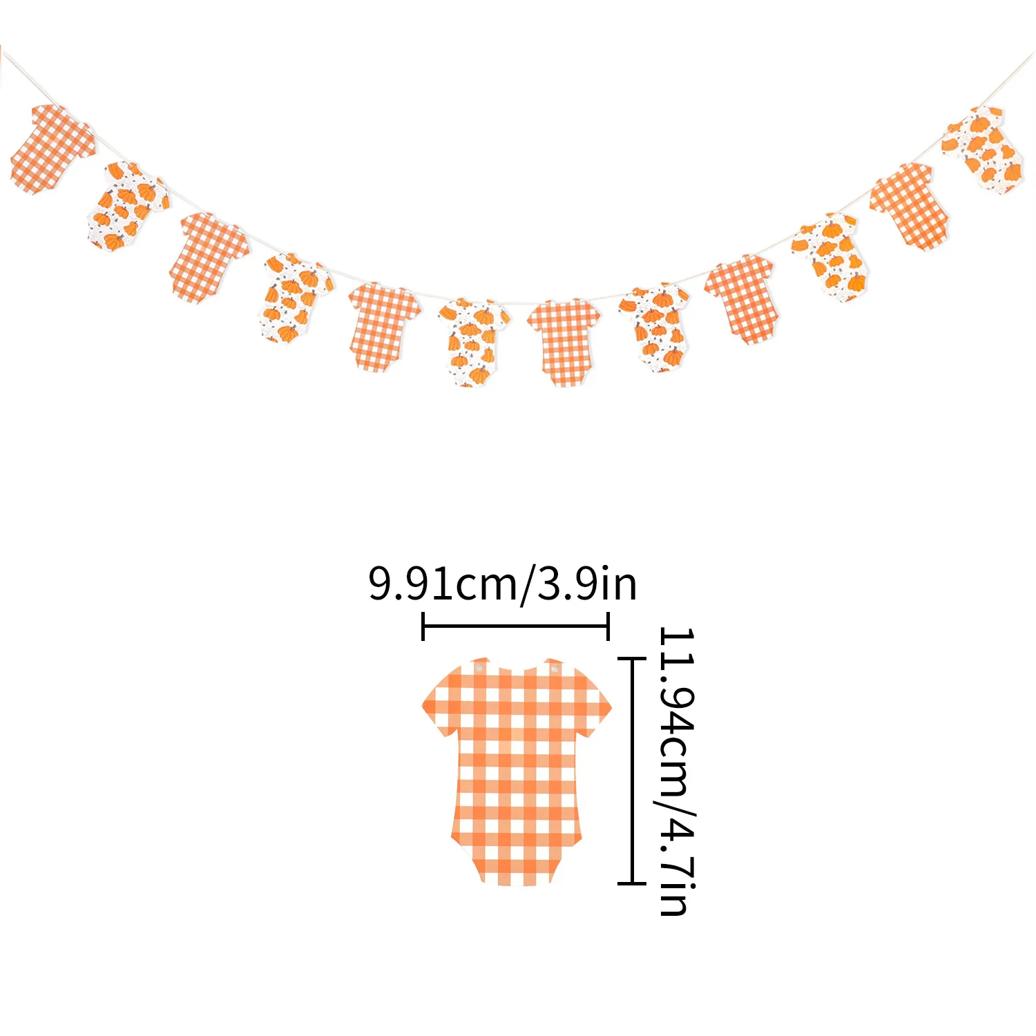Little Pumpkin Bodysuit Baby Shower Banner Little Pumpkin On The Way Hanging Garland Fall Party Harvest Gender Reveal Decor - view 5