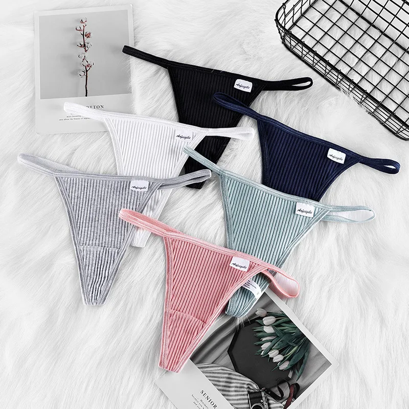 Sports Cotton Sexy Women's Panties Simple Thongs Cozy Female Underwear G-Strings T-Back Breathable Briefs  Underpants Lingerie