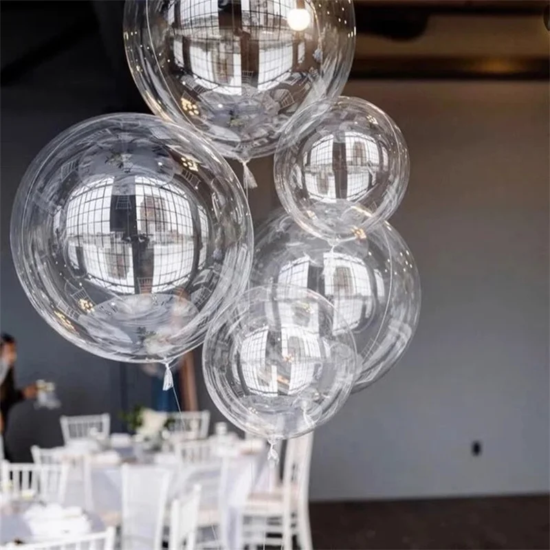 10pcs 10-24inch Transparent Bobo Bubble Balloon Wedding Birthday Clear Inflatable Helium Balloons For Baby Shower Party Decor