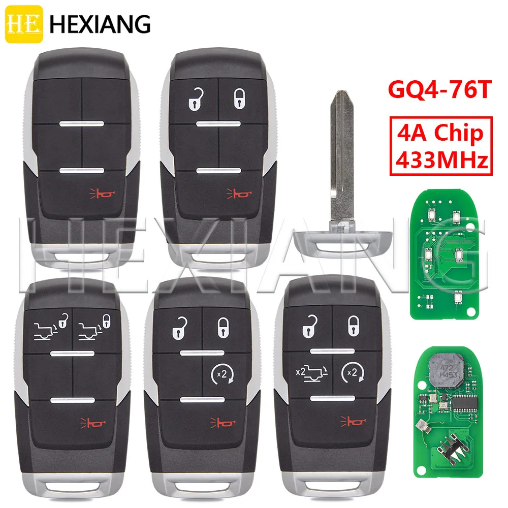 HE GQ4-76T 4A Chip 433MHz Car Remote Key 68374993 68375455 68365299 68375456AB For Dodge RAM Pickup HD 2500 3500 4500 5500