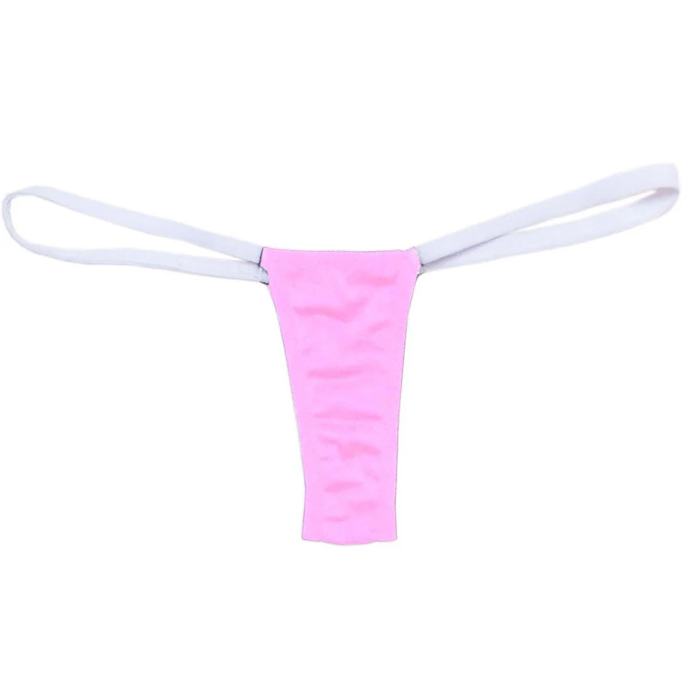 Women Thong Underwear Solid G-String Seamless Low Rise Mini Briefs Bikini Panties Contrasting Colors Lingerie Thin Strap Thong