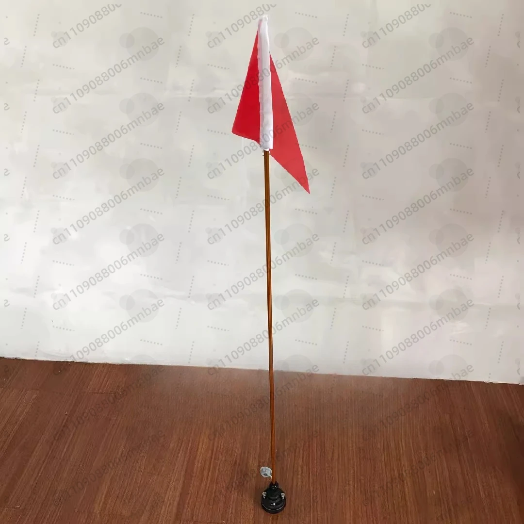 Flag set (including triangular red flag, 1.2m three-section aluminum pole, flagpole socket, round base) , kayak accessories