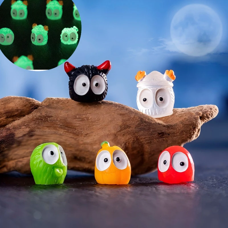 Luminous Cute Ghost Miniature Figurine Glow in Dark Resin Micro Fairy Garden Desk Ornament 2026 Halloween Party Decor