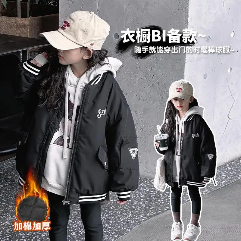 

Hot Kawaii Girl Hooded Girl Fashion Thicken Hooded Cotton Clothing Student Winter Casual Keep Warm Tops Coat Children's Clothing