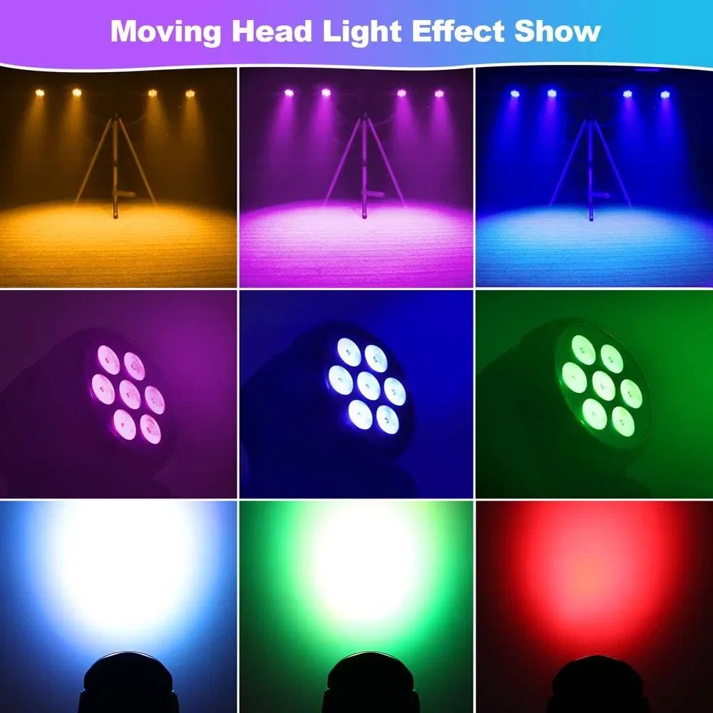 Imagem -06 - Big Dipper Mini Moving Head Light Iluminação Profissional de Palco com Controle Remoto Automático e Som dj Light para Barras Disco Lm70sr 7*8w