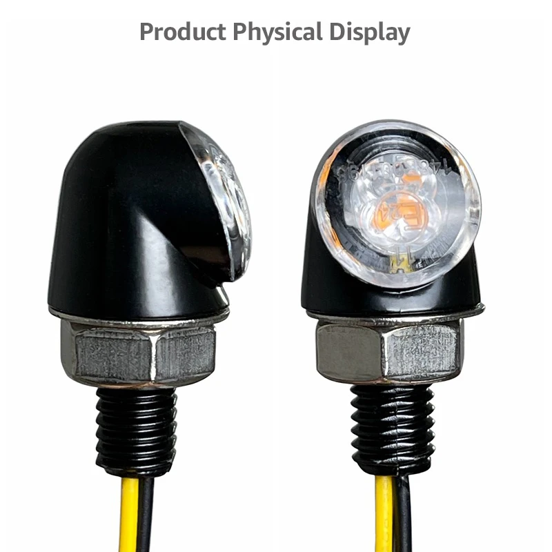 8mm Mini Motorcycle Turn Signal Light 12V DRL Aluminium Flashing Indicator Front Rear Tail Lamp For Cafe Racer Bobber Chopper