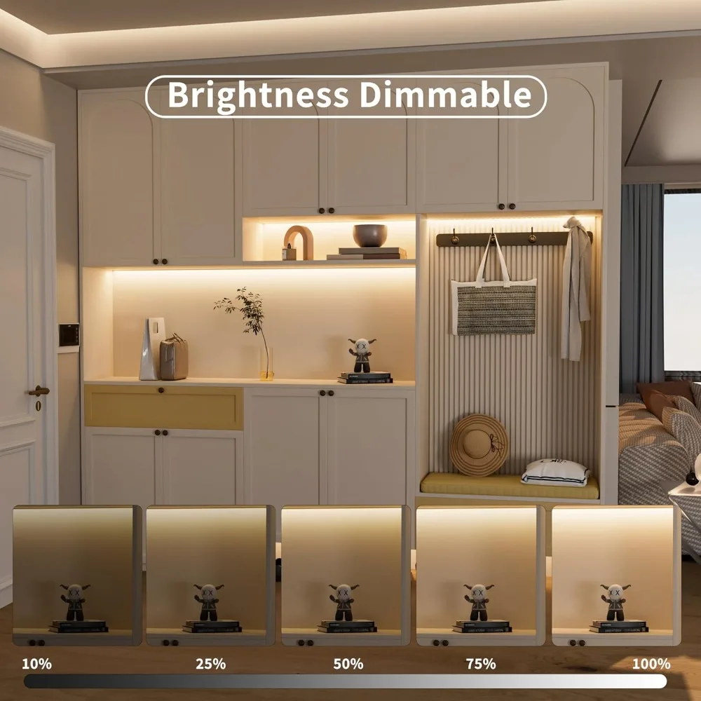 Smart PIR Motion Sensor Super Bright 12V COB LED Strip Light Auto ON/OFF 320leds/m Linear Dimmable Kitchen Stair Wardrobe Decor