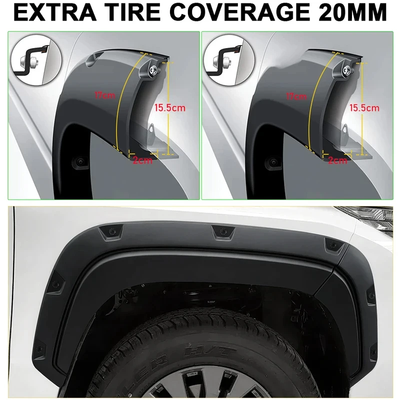 High Quality OEM Pocket Style Fender Flares Wheel Arch Mud Guards For Mitsubishi Triton L200 MV 2024-2025 Double Cabin Offroad C