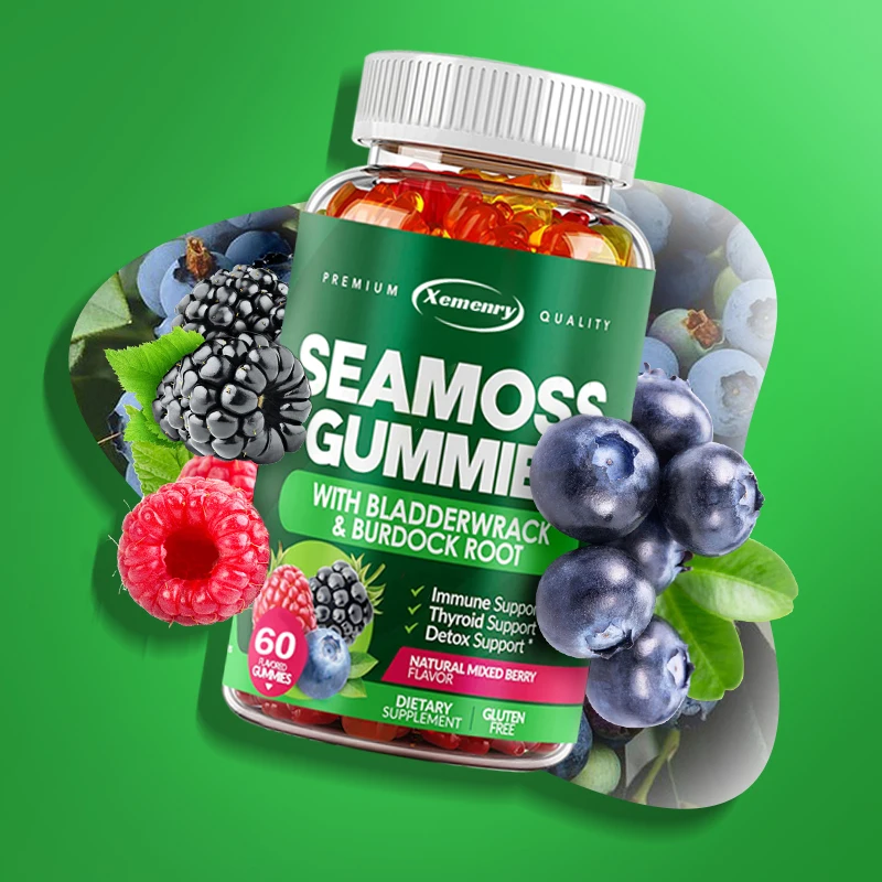 SEAMOSS Gummies - with Bladderwrack, Burdock Root - Immune Health, Healthier Skin & Hair, Detox