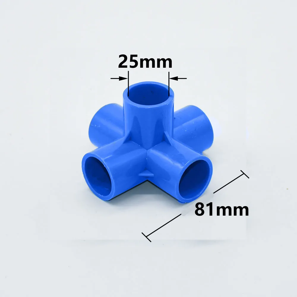 DN15/20/25/40 PVC Connector 20/25/32mm 3/4/5-way Three-Dimensional Water Supply Pipe Fittings Plastic Coupler