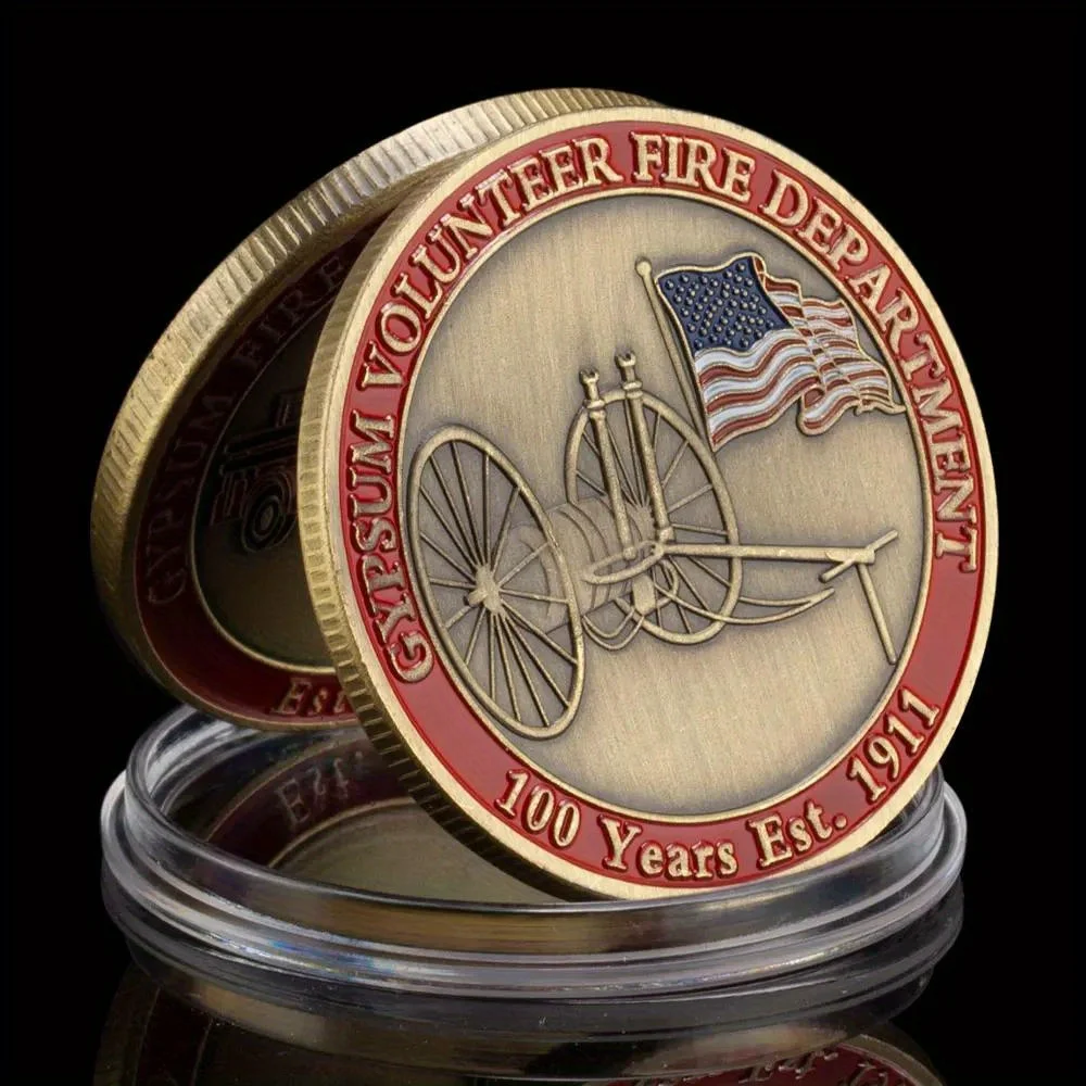 Gypsum Volunteer Fire Department Collectible Copper Plated Souvenir Coin Basso-relievo Replica Challenge Coin Commemorative Coin