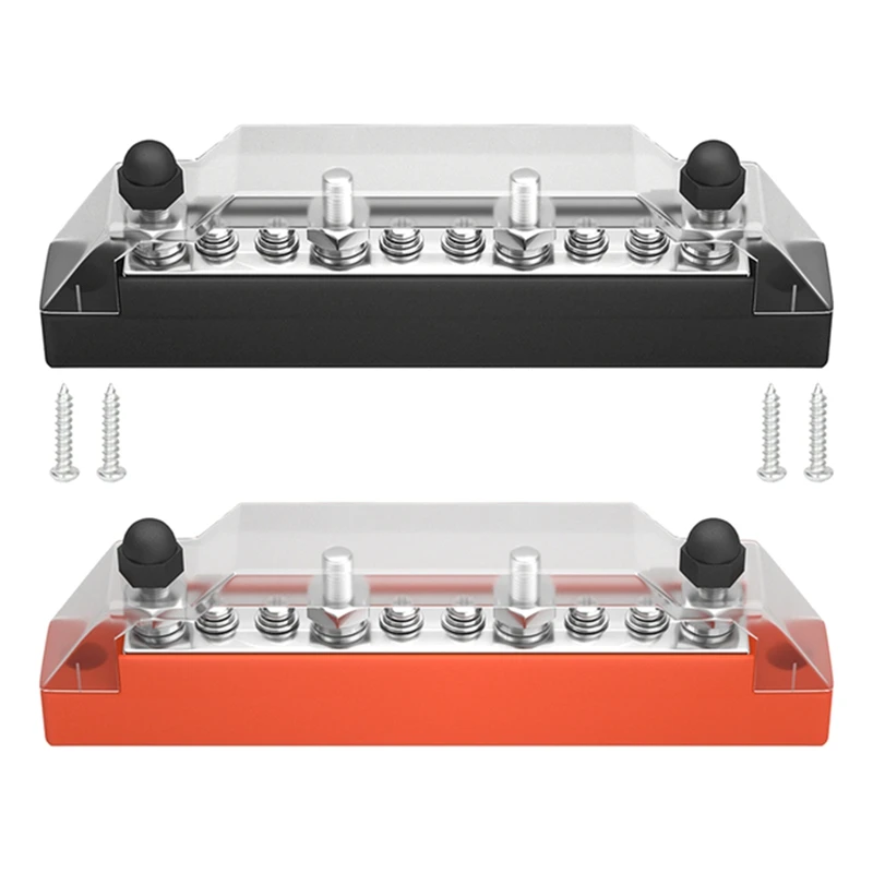 Positive And Negative Bus Power Supply 12V Distribution Block M4/M6 Automotive Terminal Block Stud Marine Terminal Bus Durable