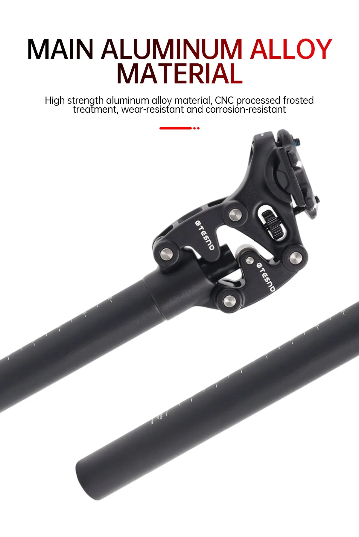 TESNO Fahrrad Sattelstütze MTB Stoßdämpfer Fahrrad Sattelstütze Dropper Manuelle Reise Höhe Suspension 27,2/30,9/31,6mm Fahrrad Sitzrohr – Detail 5