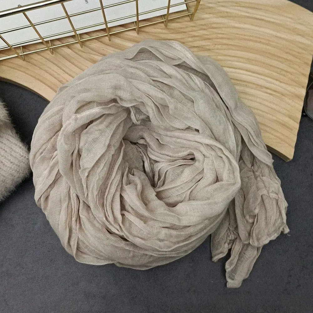 للجنسين الشتاء بلون القطن القنب مطوي وشاح الرجعية لينة طويلة منديل سميكة الدافئة الباردة في الهواء الطلق التزلج الرقبة أدفأ