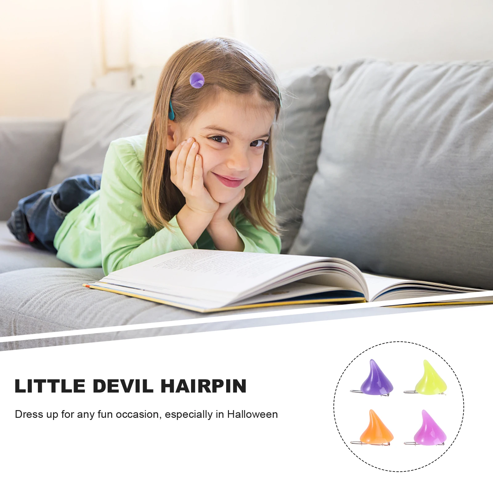 

16 Pcs Headgear Issue Card Hair Accessories Horror Horn Hairpin Halloween