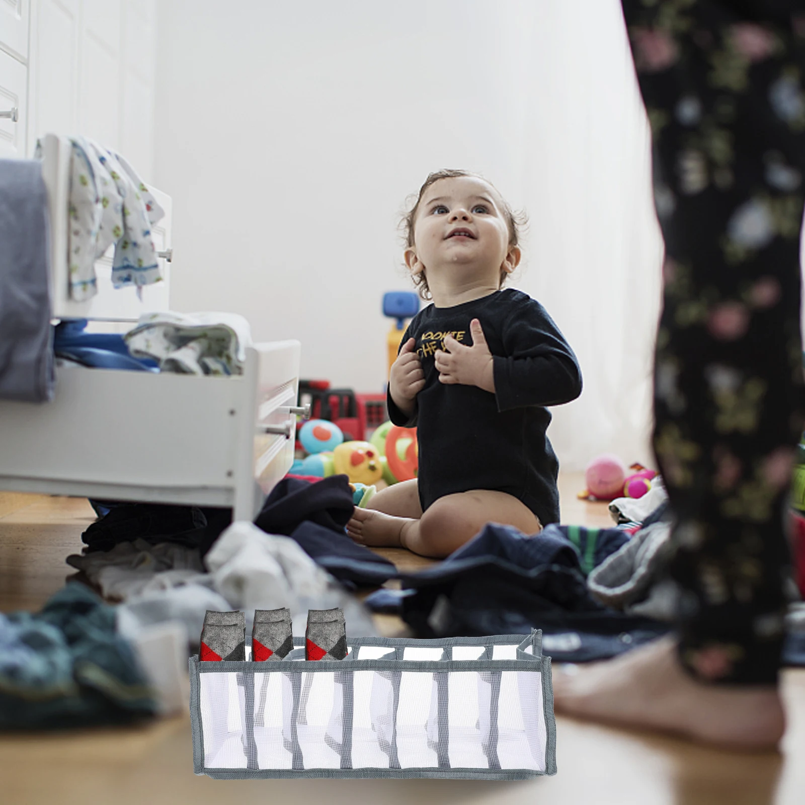 

Clothes Storage Box Foldable Multi-Grid Underwear Drawer Divider Pants Organizer Wardrobe Closet Container